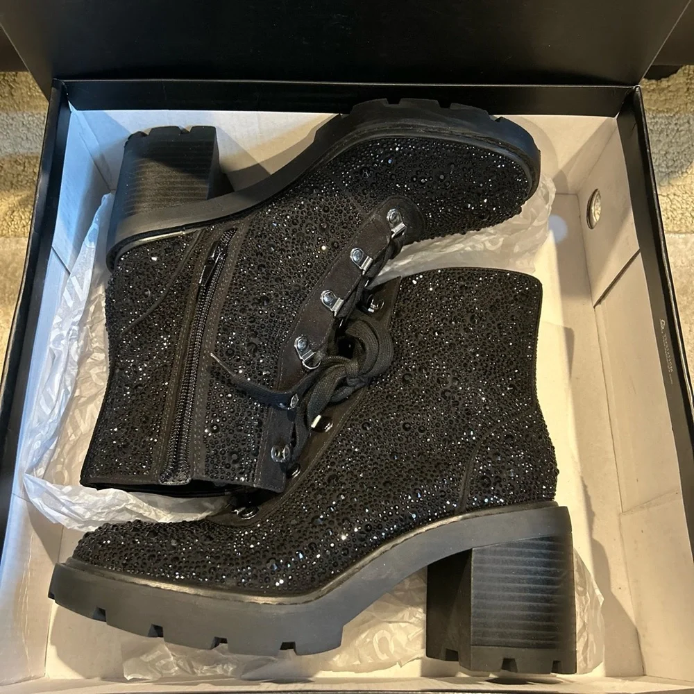 INC Black Glitter Boots - Picture 2 of 8
